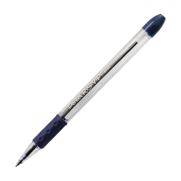 Pentel R.S.V.P. Ballpoint Stick Pens, Fine 0.7mm, Blue Ink