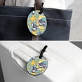 thumbnail image 7 of 2Pcs Leather Round Funny Cartoon Mouse Cruise Luggage Tag with Privacy Cover and Name ID Tag - Suitable for Travel Handbags Backpacks School Bags Luggage Tags, 7 of 7