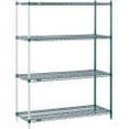 thumbnail image 4 of Nexel A12488G 12 x 48 x 86 in. Poly 4 Tier Wire Shelving Add-On Unit, Green Epoxy, 4 of 4
