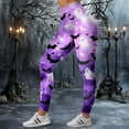 thumbnail image 7 of adviicd Womens Halloween Leggings Fashion Pumpkin Print Graphic Leggings Soft Tummy Control Workout Yoga Pants (Purple, S), 7 of 7