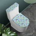 thumbnail image 2 of COEQINE Toilet Lid Cover and Toilet Tank Cover, Polyester Fabric Breathable Stretchable Toilet Cover 2 Piece Set for Indoor Decoration, Colorful Hummingbird Blue, 2 of 7