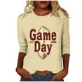 thumbnail image 2 of Gamivast Game Day Shirts Women Football Plus Size 3/4 Sleeve Football Graphic Shirt Vintage Soft Crewneck Tunic Top Funny Superbowl Outfits 2026, 2 of 5