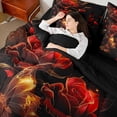 thumbnail image 4 of Castle Fairy Flower Rose Bedding Comforter Set,Romantic Gold Butterfly Queen Bedding Sets, 4 of 8