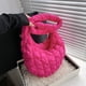 thumbnail image 5 of Bolsa acolchada de algodón Bolsa de hombro a cuadros acolchada informal para ir de compras (rosa roja) Sywqhk Para Estrenar, 5 of 8