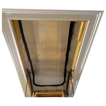 Reflective Foam Stair Cover Pull-Down Attic Ladder Insulation Kit 25" x 54" x 11" Attic Stairway Tent (R Value 17)