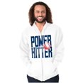 thumbnail image 3 of Baseball Player Power Hitter Fan Men's Big & Tall Graphic Zip Up Hoodie Brisco Brands 2X, 3 of 5