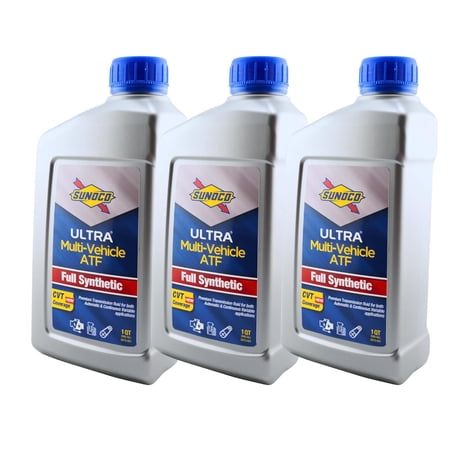 Full Synthetic Multi-Vehicle Automatic Transmission Fluid – Sunoco Ultra ATF – CVT Compatible – 1 Quart (Pack of 3)