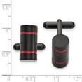 thumbnail image 2 of Chisel  Stainless Steel Brushed and Polished Black IP-plated with Red Enamel Cuff Links, 2 of 2