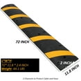 thumbnail image 5 of Yesurprise 2 Pack 6Ft Rubber Speed Bumps, 2 Channel Modular Speed Hump 22000LBS Load Capacity, Cable Hose Protector Ramps with 6 Bolt Spikes for Asphalt Concrete Gravel Driveway, 5 of 8