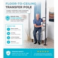 thumbnail image 3 of Stander Double Handle Floor to Ceiling Grab Bar, Tension Mounted Transfer Pole for Seniors, Stand Assist Aid for Bathroom, Bedroom, Living Room, Safety Rail for Fall Prevention, Black, 3 of 10