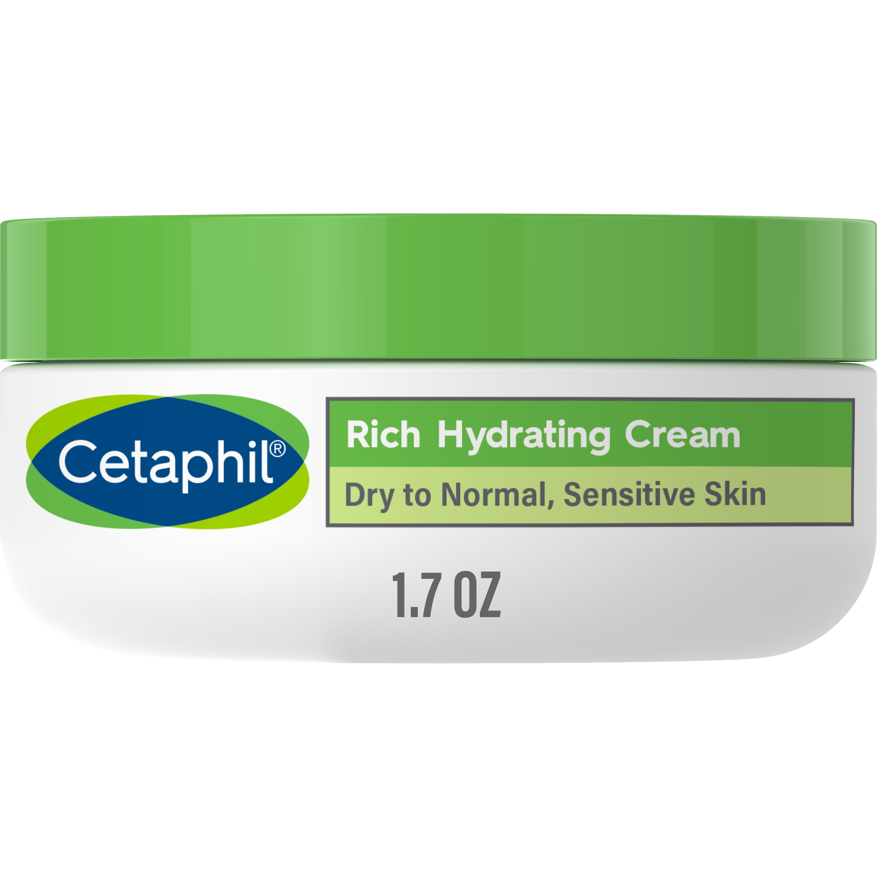 CETAPHIL Rich Hydrating Cream for Face | With Hyaluronic Acid | 1.7 oz | Moisturizing Cream for Dry to Normal Skin| Immediate and Lasting Hydration | Fragrance Free | Non-Greasy