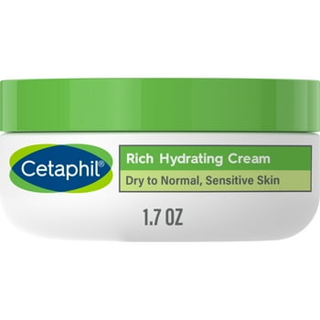 CETAPHIL Rich Hydrating Cream for Face | With Hyaluronic  | 1.7 oz | Moisturizing Cream for Dry to Normal Skin| Immediate and Lasting Hydration | Fragrance Free | Non-Greasy