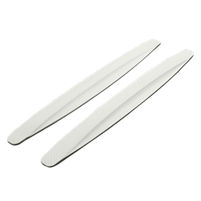 White Front And Rear Collision Strip Carbon Fiber Protection Strip, Scratch Tape Body Scratch Decoration Protection Sticker, Universal Car Body Side Door Guard, White Color, 41.5X4.5Mm