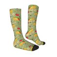 thumbnail image 3 of Picia Women Crew Soft Moisture-wicking Socks Taco Pattern Design Cotton Socks, One Size fit All, 3 of 9