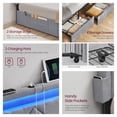 thumbnail image 2 of LEDREM Full Size LED Platform Bed Frame, Adjustable 37.1/39.6 Inch Upholstered Headboard with 4 Drawers, 2 Charging Ports & Storage Bags, Light Gray, 2 of 6