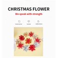 thumbnail image 3 of Flores artificiales de Navidad, polvo de brillo dorado y plateado, flores falsas, decoraciones para árboles de Navidad, adornos de Navidad para Año Nuevo, 3 of 4