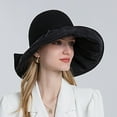 thumbnail image 5 of IDALL Sun Hat Visor Hats Women Outdoor Sunscreen Sun Hat All Match Tethered Large Brimmed Sun Hat Beach Hat Summer Hats Black One Size, 5 of 5
