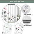 thumbnail image 5 of Pink Gray Daisy Flowers Shower Curtain, Simple and Fresh Elegance Floral Plants Cloth Rustic Farmhouse Bathroom Decor Sets, Durable Fabric Waterproof Bathtubs Curtains with 12 Hooks 72x72 White, 5 of 6