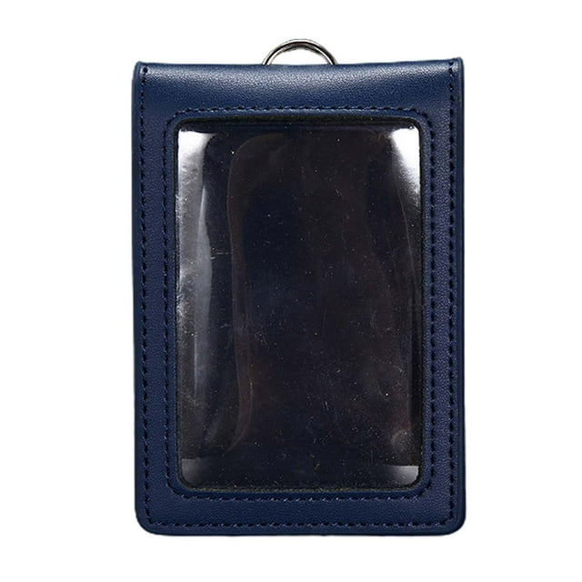 TISHITA Étui Porte-Cartes Étui à Cartes Souple Réutilisable avec Fenêtre Transparente Type Vertical Bleu Foncé