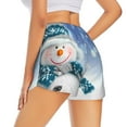 thumbnail image 3 of Fotbe Christmas Snowman In The Snow Womens High Waist Running Shorts Athletic Workout Quick Dry Shorts for Women with Pockets Gym Yoga Summer Shorts-Small, 3 of 9