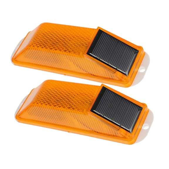 MLINS  2 Pcs Garden Solar Light for Fence Warning Decorations Outdoor Yellow