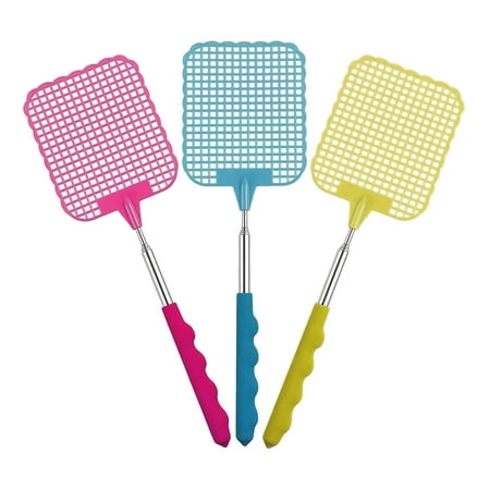 HHei_K 3 Pieces Fly Swatter Prevent Pest Durable Mosquito Tool Manual Extendable