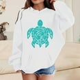 thumbnail image 2 of Tiweut Casual Hoodies for Girls Long Sleeve Hooded Fashion Turtle Printed Loose Fit Sweatshirt Relaxed Fit Blouses 5-6 Y, 2 of 4
