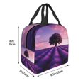 thumbnail image 3 of Easygdp Lavender Field Sunset Bolsa Térmica Premium - Tela Oxford Impermeable, Gran Capacidad, Bolsillo Frontal, Unisex para Trabajo, Escuela, Actividades al Aire Libre y Picnics, 3 of 8