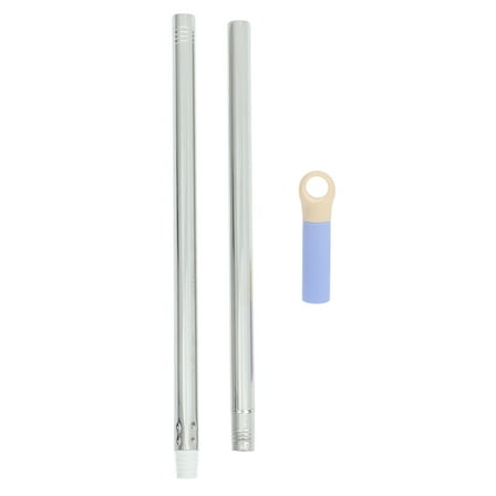Masteelf 2 Sets  Two Sections Mop Rod Replacement Broom Stick Handle Grip Metal Broom Extension Pole for Floor Cleaning Household Mop Pole Mop Stick for Bathroom