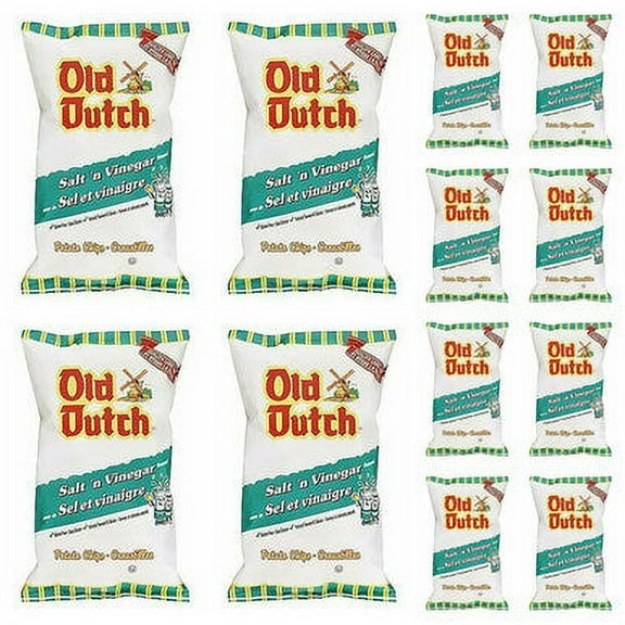 Old Dutch Potato Chips, Salt & Vinegar, 40g/1.4oz - (12 Pack)