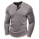 thumbnail image 4 of pstuiky camisas de manga larga para hombre, Camisa informal de manga larga con cuello redondo y botones de color liso para hombre camisetas de hombre xl, 4 of 9