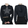 thumbnail image 4 of Biekopu Women Zip Hoodies Stars Print Long Sleeve Crop Tops Aesthetic Sweatshirt for Fall Streetwear, 4 of 5