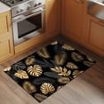 thumbnail image 2 of 2x3 Ft Entryway Area Rug, Black Golden Palm Leaf Kitchen Rug Runner Washable Floor Mat, Tropical Plant Modern Luxury Non Slip Indoor Door Mat Throw Carpet for Bathroom Living Room Bedroom, 2 of 8