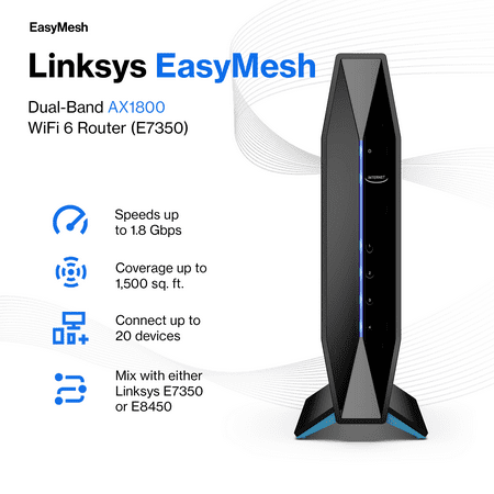 Linksys - Dual-Band AX1800 WiFi 6 Router