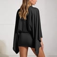 thumbnail image 4 of DHFJKG Summer Dresses For Women Casual Deep V Neck Solid Color 3/4 Flared Sleeve Slim Fit Bodycon Sexy Party Stylish Dresses, 4 of 6