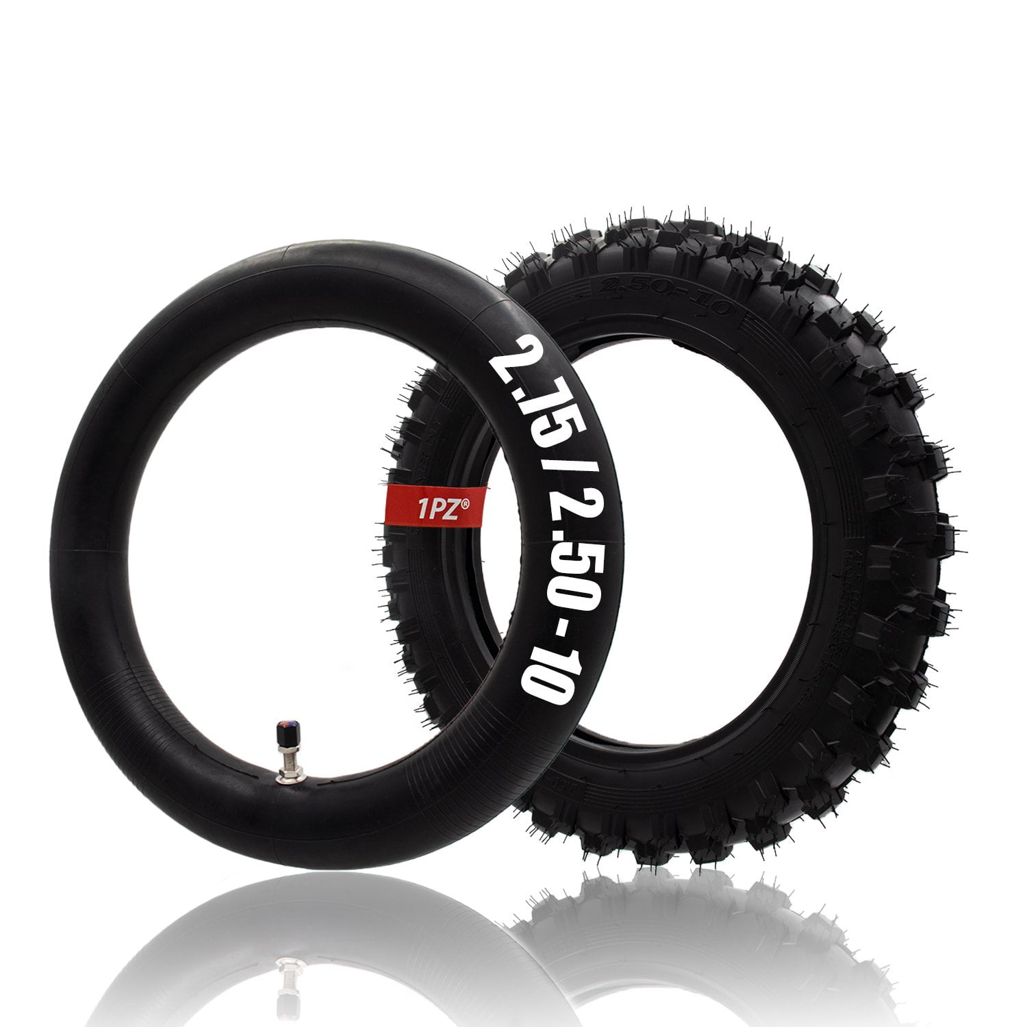 2.75-10 Knobby Tire and Inner Tube Set 50cc and More Suzuki DRZ70/JR 50 Replacement Off-road Tire and Tube for Most 49cc 1 Set Highly Compatible with Honda CRF50/XR50 and 70cc Dirt Bikes 