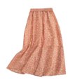 thumbnail image 3 of abtuhar High Waisted Skirts for Women,Women's Skirts,Womens Floral Print Boho Maxi Skirt Elastic High Waist Pleated Ruffle Flowy Long Skirts Pink, 3 of 4