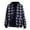 Navy, variant on Men Flannel Plaid Jacket Lined Hoodies for Men Winter Warm Coat Buffalo Zipper Sweatshirt Black XXXL