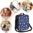 thumbnail image 5 of Honeii Snowflakes On Dark Blue Print Insulated Lunch Bag, Reusable Lunch Box for Adult, Leakproof Cooler Bag for Work Office Travel Picnic, 5 of 7