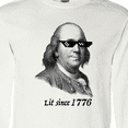 thumbnail image 4 of Inktastic Lit since 1776 Lit Ben Franklin Long Sleeve T-Shirt, 4 of 5