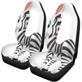thumbnail image 2 of Juego de 2 fundas de asiento de coche ABPHQTO negro dibujos animados cebra divertido zoológico universal, 2 of 4