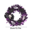 thumbnail image 3 of Halloween Hand Bone Wreath, Spooky Front Door Wreath Gothic Bow Festival Hanging Decoration, Reusable Seasonal Accent for Porch Entryway Garden for Halloween Party Indoor Outdoor Decor, 3 of 6