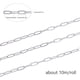 thumbnail image 2 of Cadenas de clip de acero inoxidable de 32 pies, carrete de eslabones, cadenas de cable para collares, ancho de 4,3 mm, para mujeres, joyería, collares, pulseras, colgantes., 2 of 7