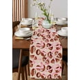 thumbnail image 2 of Pink Ribbon Football Burlap Cotton Table Runner 13x36 Inches Short, Vintage Modern Game Ball Watercolor Farmhouse Table Runners, Outdoor Dining Tablecloths Decor for Baby Shower/Party/Wedding, 2 of 6