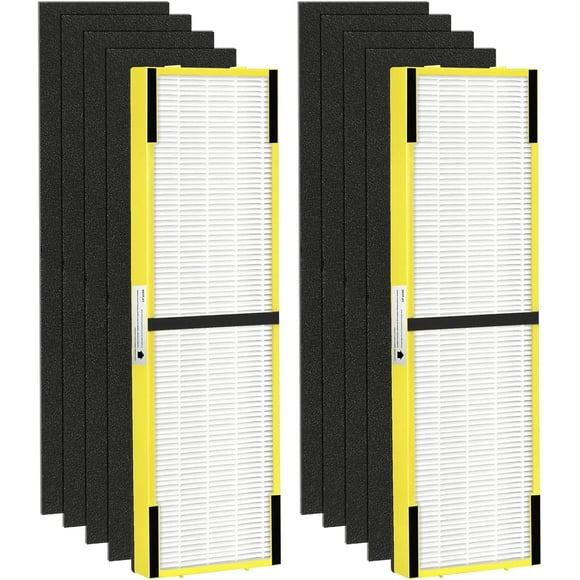 FLT5000 True HEPA Filter Replacement C for Germ Guardian Air Purifier AC5000, AC5000E, AC5250PT, AC5350B, AC5350W, AC5300B, CDAP5500B, (2 Packs HEPA Filters and 8 Packs Pre-Filters)