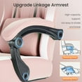 thumbnail image 5 of JONPONY Computer Gaming Chair - High Back Ergonomic Desk Chair with Footrest and Lumbar Support, Height Adjustable Task Chair with Linkage Armrests and Headrest, 360° Swivel Wheels, Pink, 5 of 6