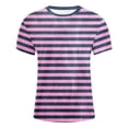 thumbnail image 3 of WOYY Toddler Girls Striped Short Sleeve T Shirt Casual Unisex T-Shirt Kids Tee, Sizes 2-15, 3 of 3