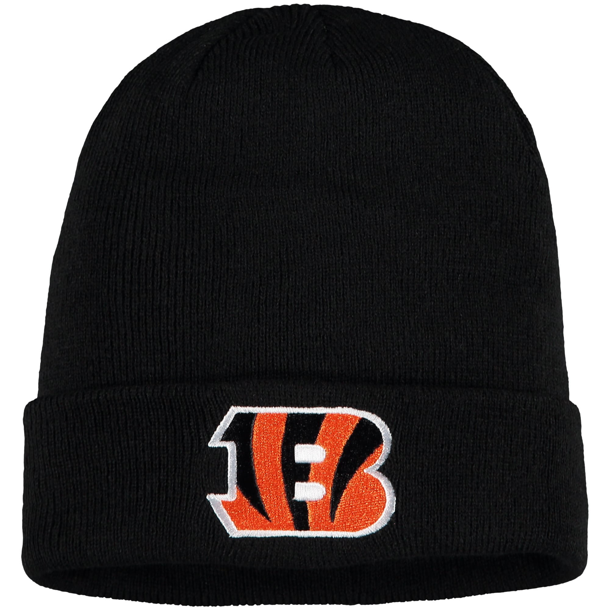 Men's Black Cincinnati Bengals Mass Cuffed Knit Hat OSFA Walmart