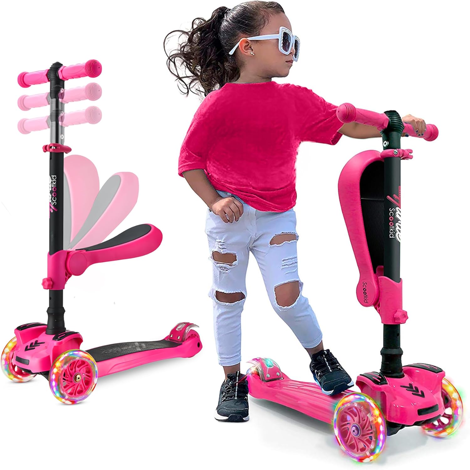Hurtle ScootKid 3-Wheel Scooter with Seat photo 1