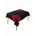 thumbnail image 2 of Red Rose Tablecloth Rectangle Table Cloth 60x102, Waterproof Tablecloth Outdoor Table Cloth, Vintage Abstract Garden Flower Floral Black Washable Table Cover for Kitchen Dinning Party, 2 of 8